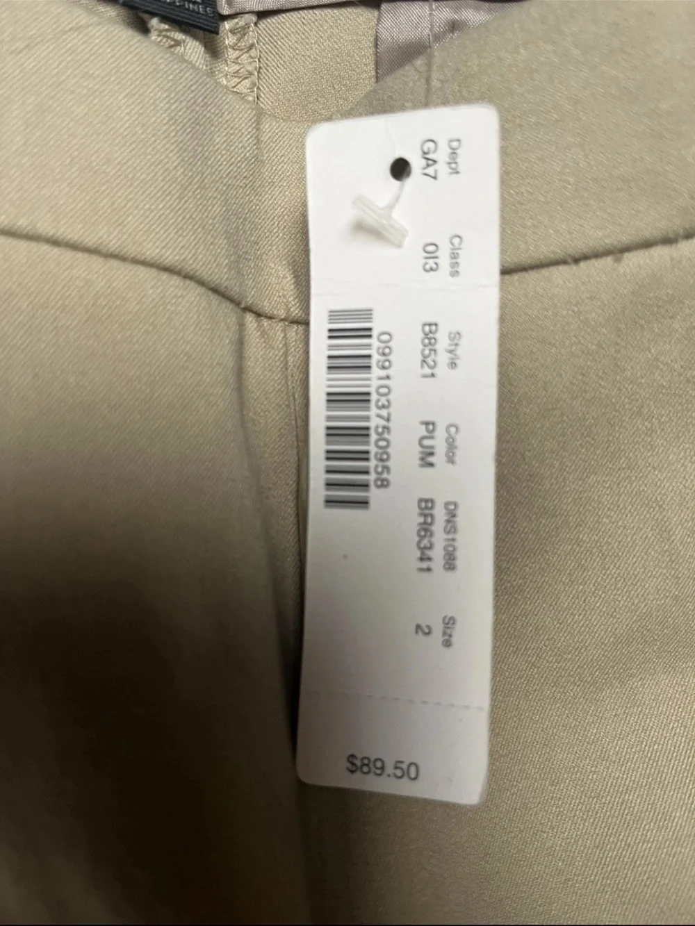 J.Crew Martie Women's Khaki Dress Pants Size 2 NWT Career Office MSRP $89.50